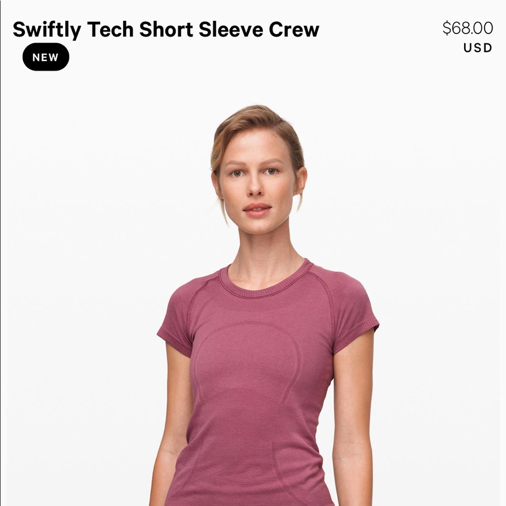 LULULEMON pink sweat tech shirt size 8